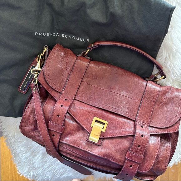 Proenza Schouler PS1 Medium Burgundy with Gold Hardware - Picture 3 of 8